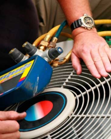 Gauges on an air conditioner